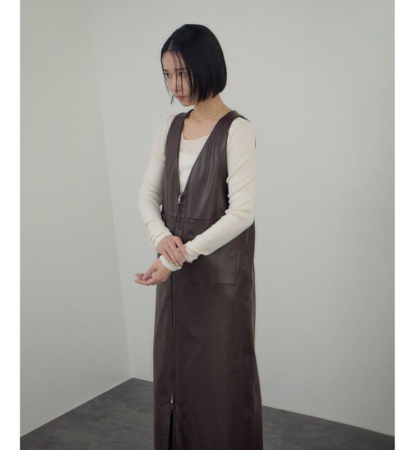 SALON adam et rope'「レザーライクジャンパースカート」|スカート|