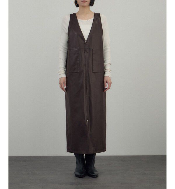 SALON adam et rope'「レザーライクジャンパースカート」|スカート|