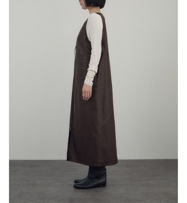 SALON adam et rope'「レザーライクジャンパースカート」|スカート|