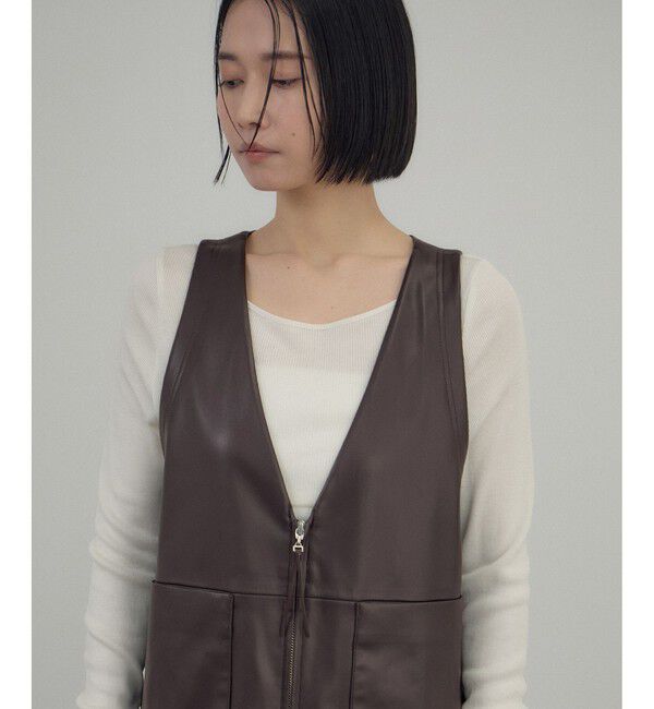 SALON adam et rope'「レザーライクジャンパースカート」|スカート|