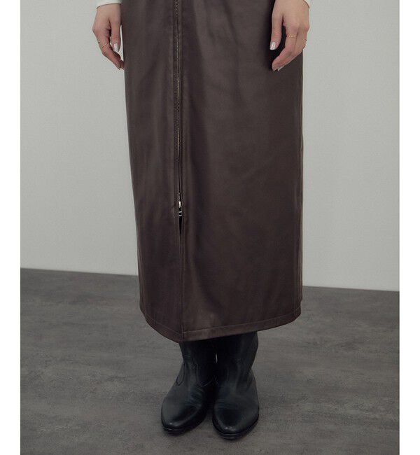 SALON adam et rope'「レザーライクジャンパースカート」|スカート|