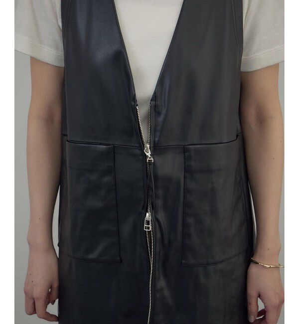 SALON adam et rope'「レザーライクジャンパースカート」|スカート|