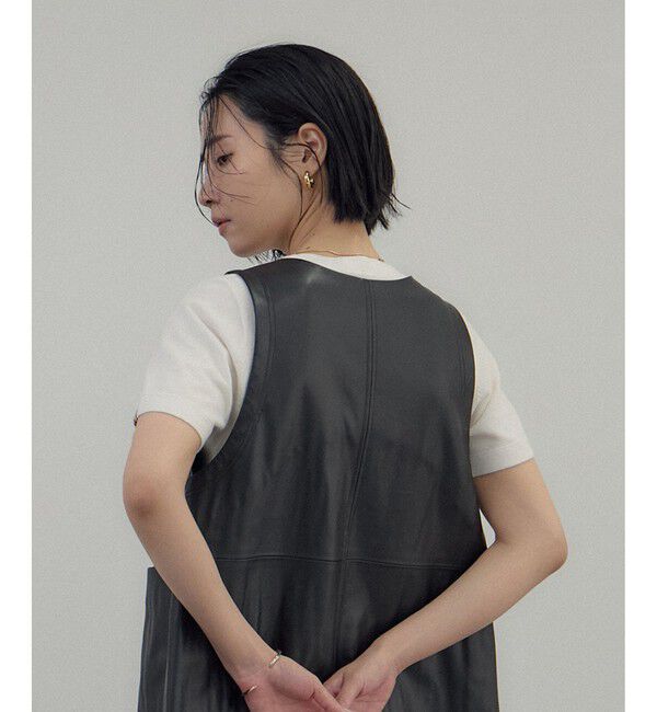 SALON adam et rope'「レザーライクジャンパースカート」|スカート|