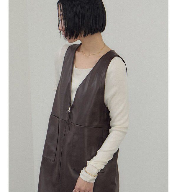 SALON adam et rope'「レザーライクジャンパースカート」|スカート|