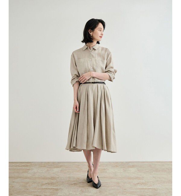 ROPE「【洗える】ヨーロピアンリネンフレアスカート/一部セットアップ対応」|スカート|