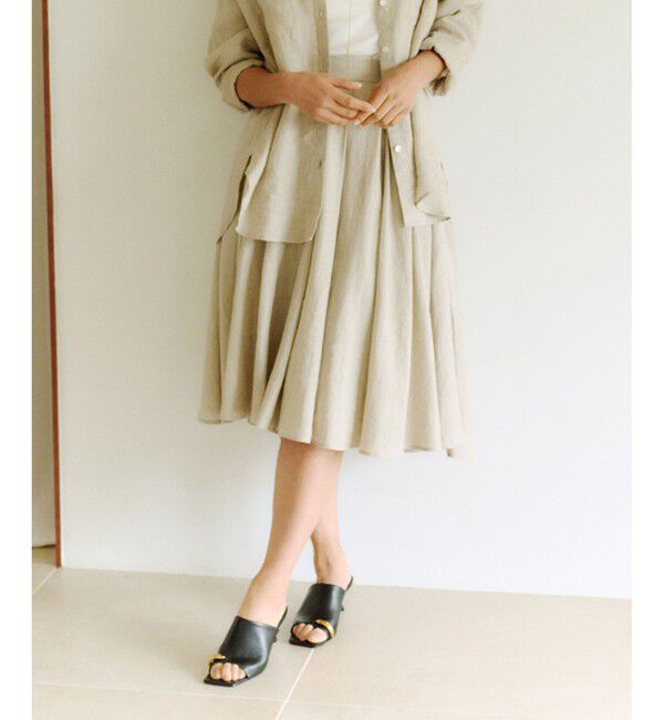 ROPE「【洗える】ヨーロピアンリネンフレアスカート/一部セットアップ対応」|スカート|