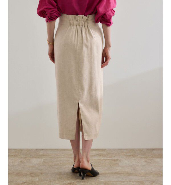 ROPE「【洗える】サテンリネン ポケット付きタイトスカート【34サイズ/J'aDoRe・店舗限定】/25SS」|スカート|