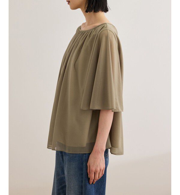 ROPE「【洗える】ブライトネスヤーンギャザーブラウス/セットアップ対応」|シャツ・ブラウス|