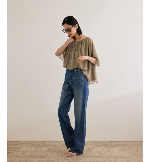 ROPE「【洗える】ブライトネスヤーンギャザーブラウス/セットアップ対応」|シャツ・ブラウス|