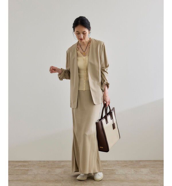 ROPE「【WEB・一部店舗限定】フィブリルサテンマーメイドスカート【セットアップ対応】/洗える」|スカート|