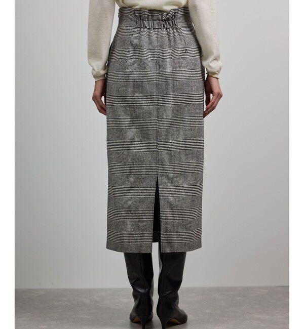 ROPE「[美人スカート]ウールレーヨンポケット付きタイトスカート(ヘリンボーン/グレンチェック)/セットアップ対応」|スカート|