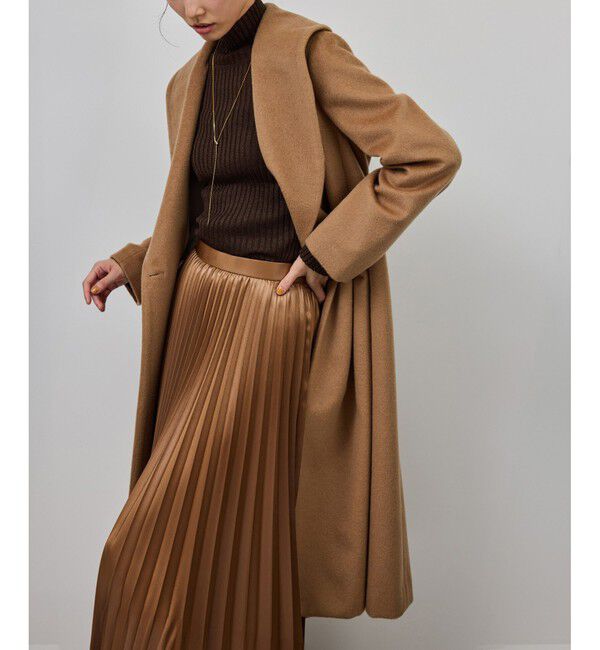 ROPE「シャイニープリーツスカート/イージーケア」|スカート|キャメル(25)