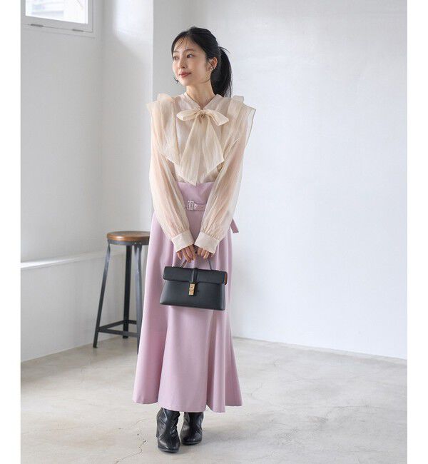 VIS「【防シワ】パウダリーツイルマーメイドスカート」|スカート|