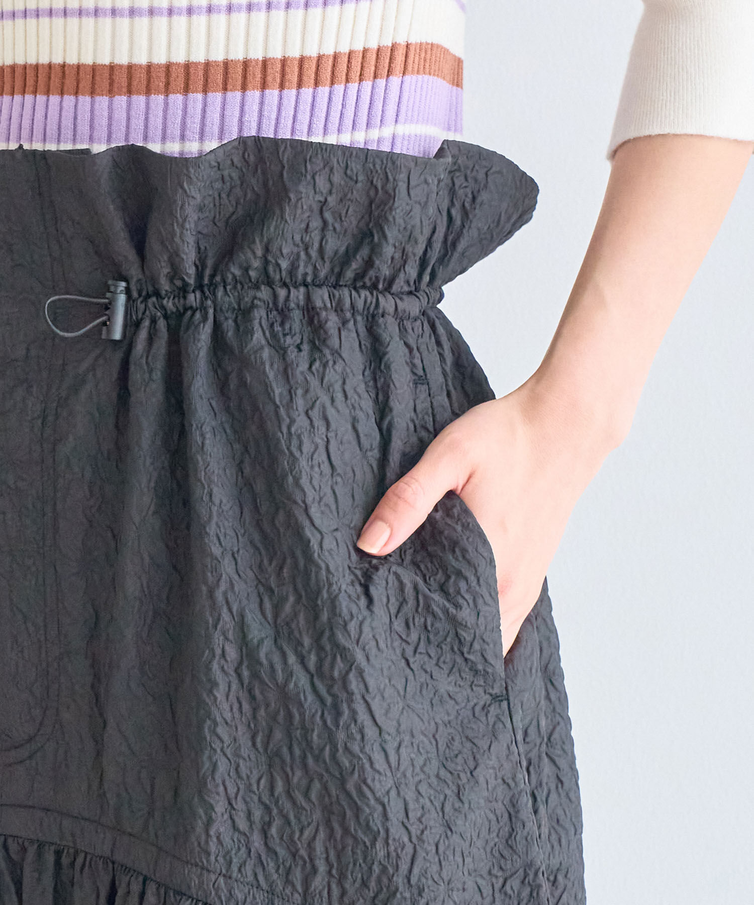 VIS「ぽこぽこドロストジャガードスカート」|スカート|