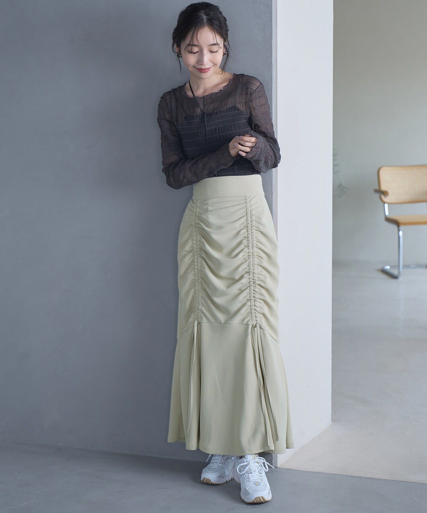 VIS「【洗える】ドロストマーメイドスカート」|スカート|