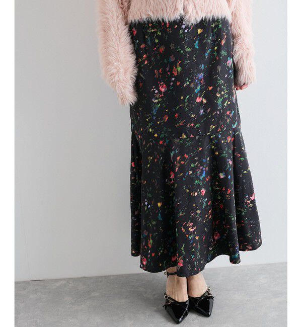 VIS「【洗える】ボカシフラワーアート柄マーメイドスカート」|スカート|クロサブ