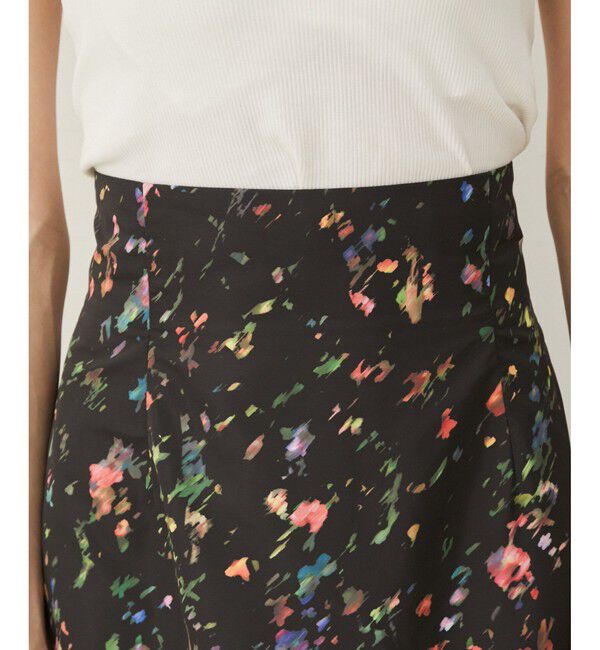 VIS「【洗える】ボカシフラワーアート柄マーメイドスカート」|スカート|