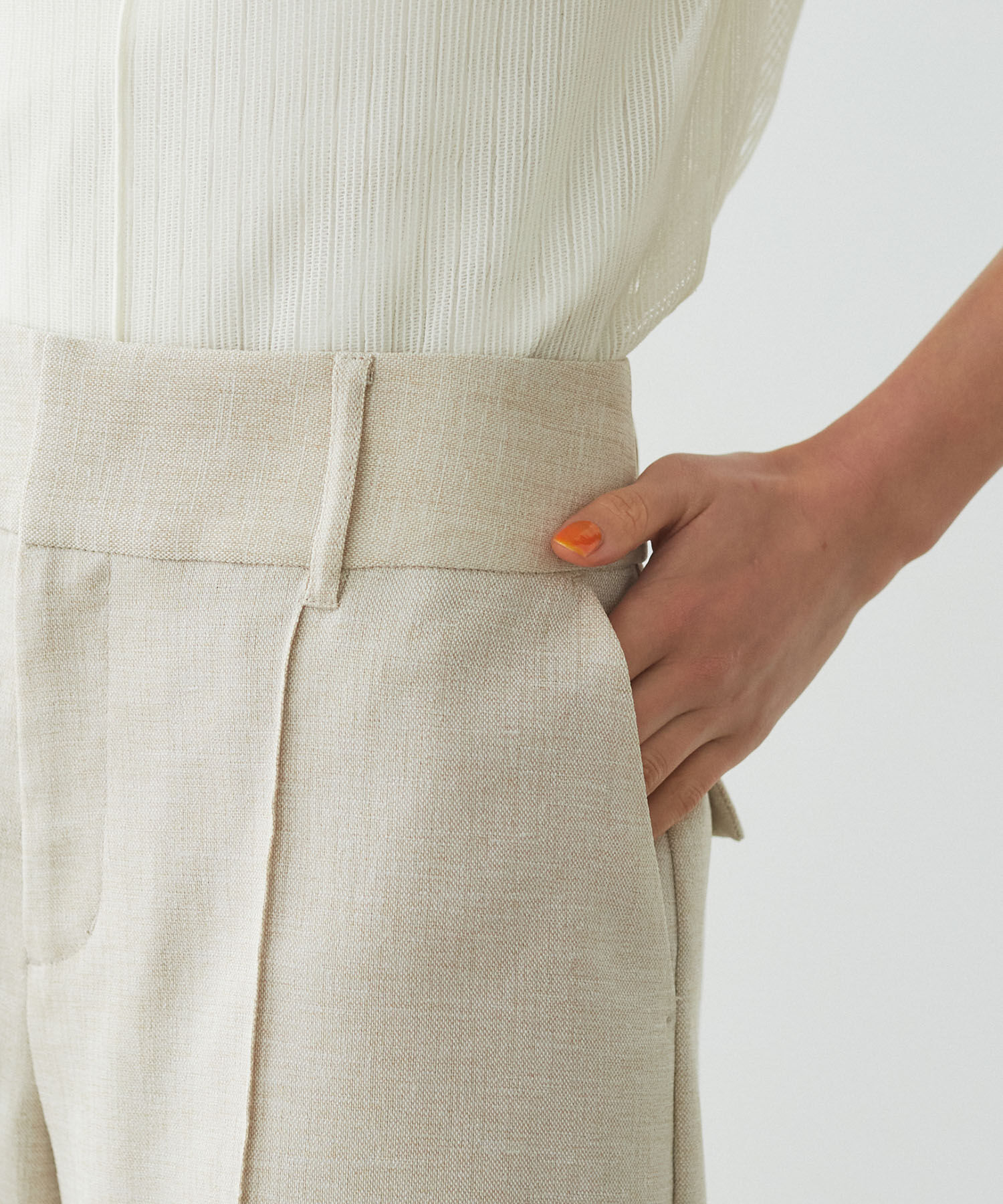 VIS「【接触冷感・洗える】リネンライクピンタックショートパンツ【セットアップ対応】」|その他|