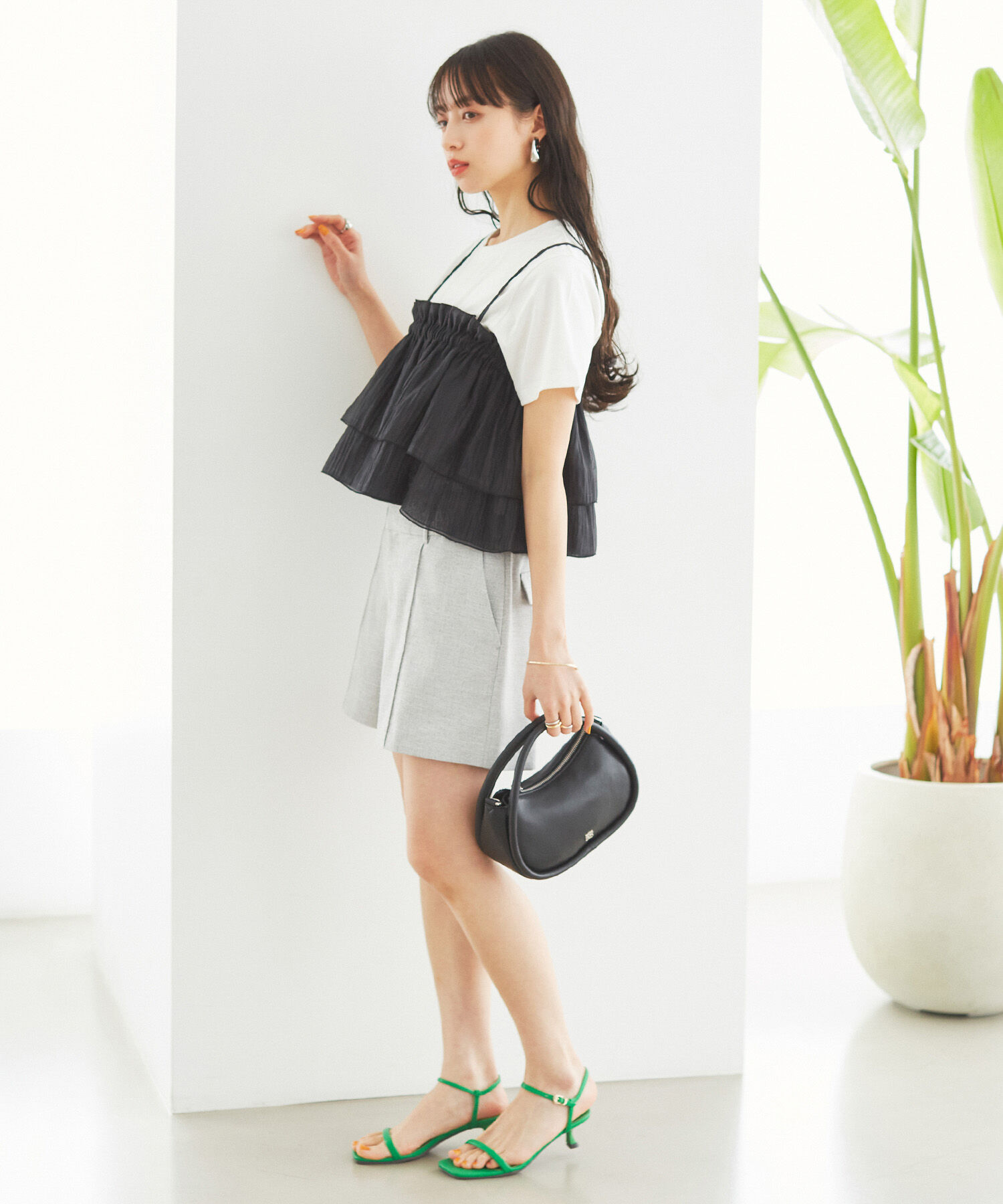 VIS「【接触冷感・洗える】リネンライクピンタックショートパンツ【セットアップ対応】」|その他|