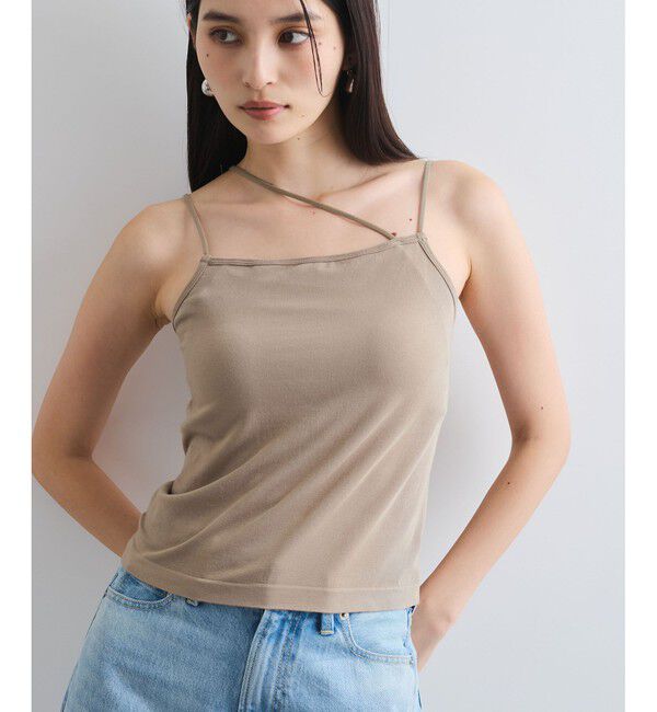 VIS「【洗える】カップ付きアシンメトリーキャミソール」|キャミソール|