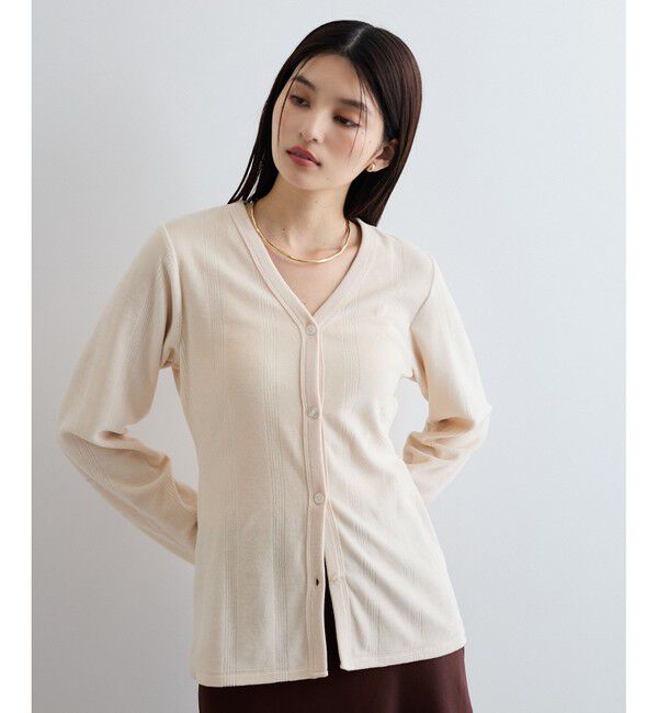 VIS「【Miller】VIS別注モデルベロアボタンアップカーディガン【洗える】」|カーディガン|オフホワイト(15)