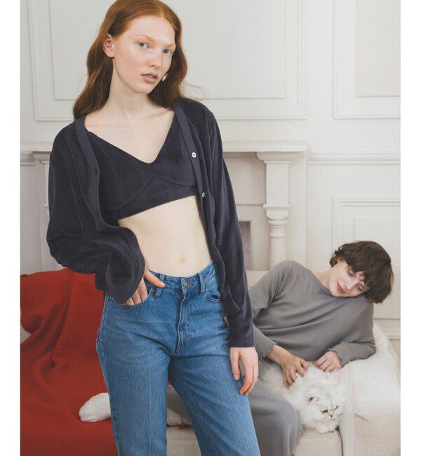 VIS「【Miller】VIS別注モデルベロアボタンアップカーディガン【洗える】」|カーディガン|