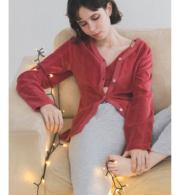 VIS「【Miller】VIS別注モデルベロアボタンアップカーディガン【洗える】」|カーディガン|