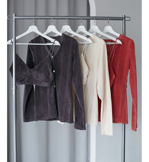 VIS「【Miller】VIS別注モデルベロアボタンアップカーディガン【洗える】」|カーディガン|