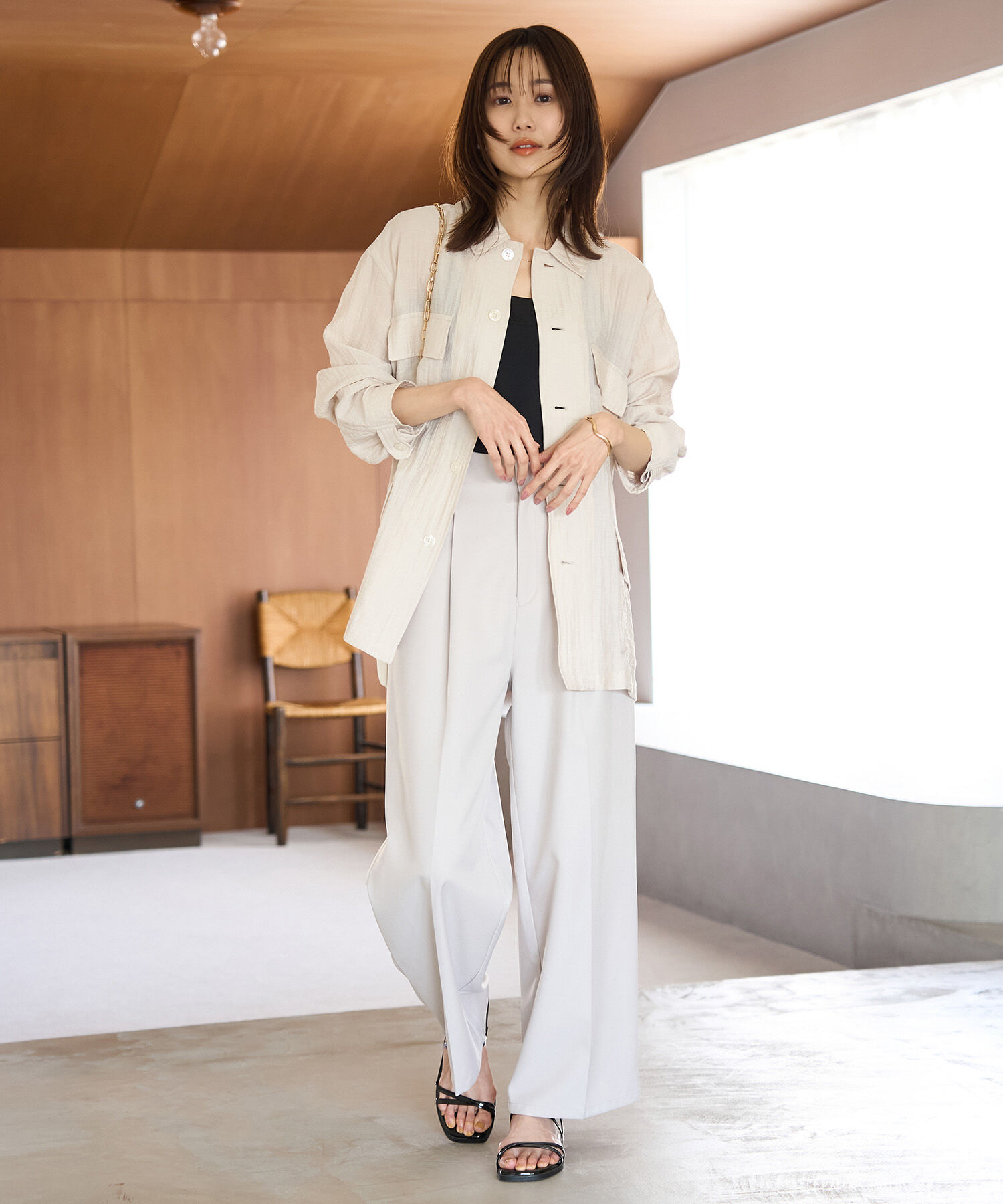 Rope&rsquo;Picnic「サテン切替キャミソール」|キャミソール|