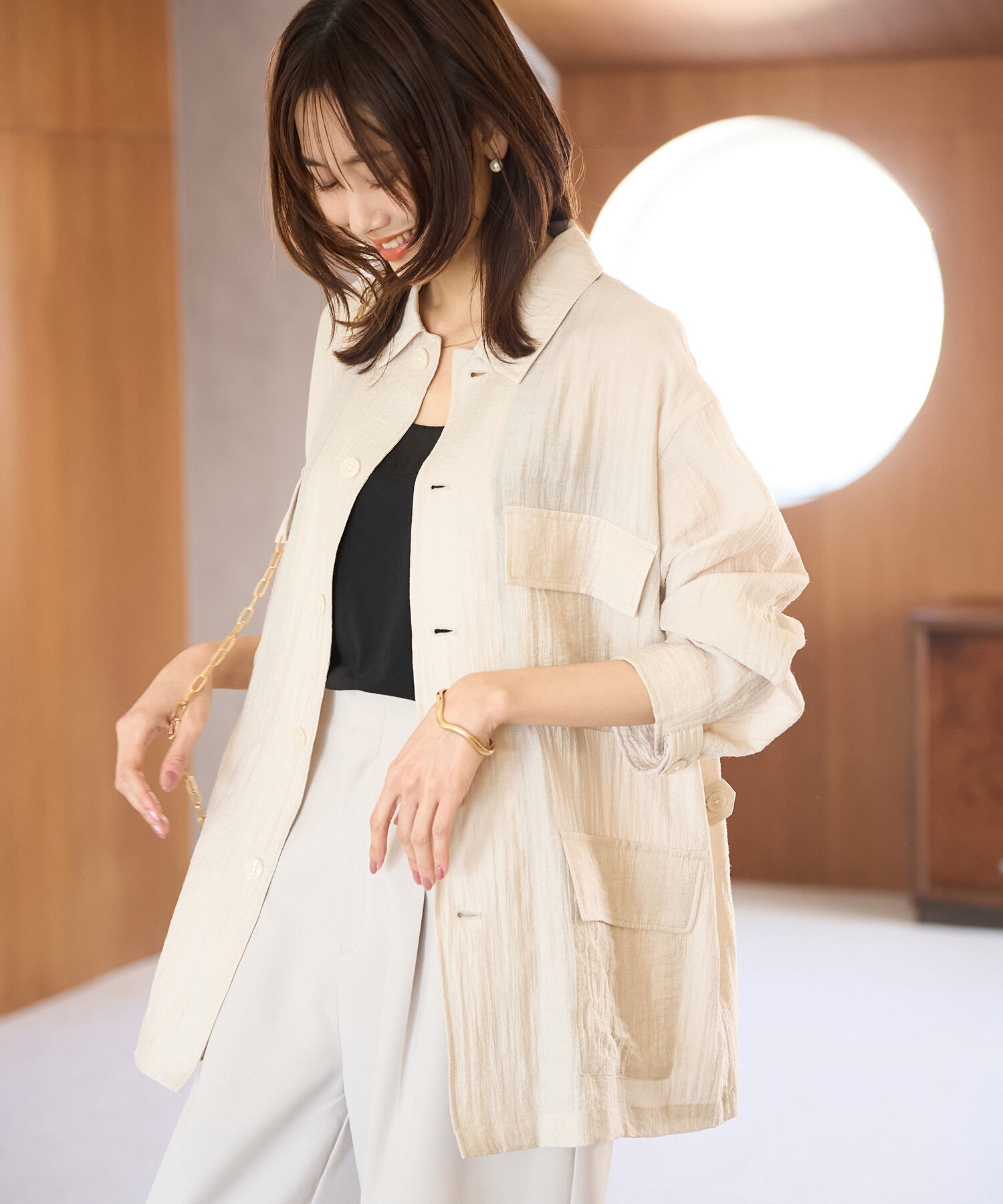 Rope&rsquo;Picnic「サテン切替キャミソール」|キャミソール|