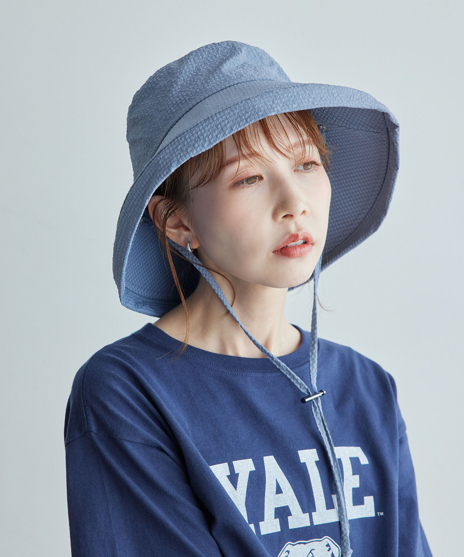 ROPE PICNIC PASSAGE「はっ水・遮光/チェックシアサッカーサファリハット」|ハット|