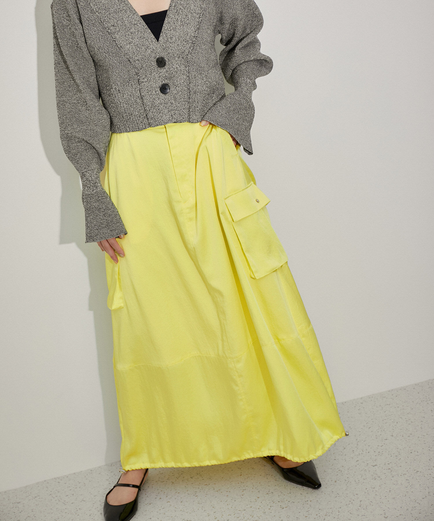 ADAM ET ROPE'「【サステナブル】サテンバルーンカーゴスカート」|スカート|