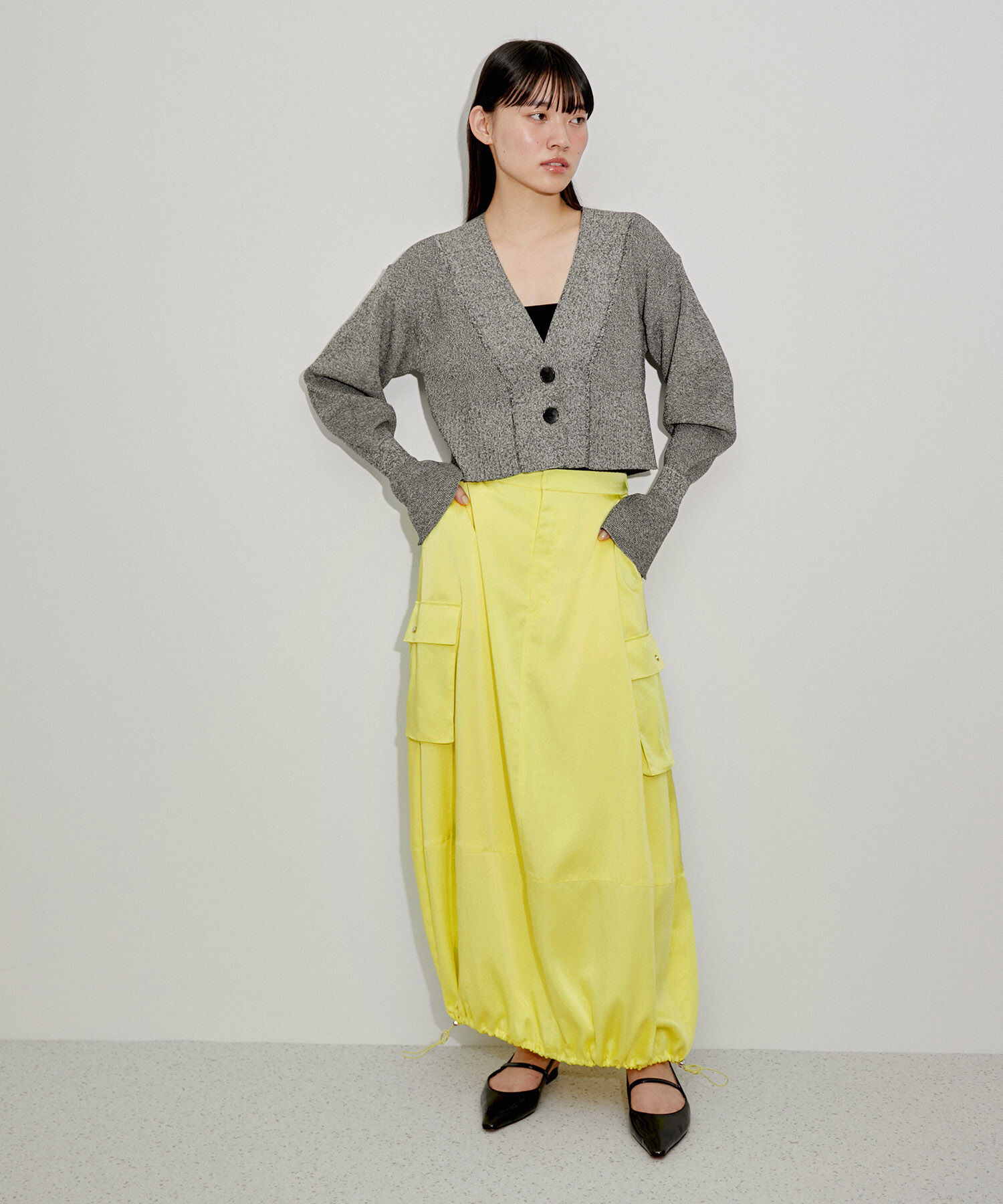 ADAM ET ROPE'「【サステナブル】サテンバルーンカーゴスカート」|スカート|