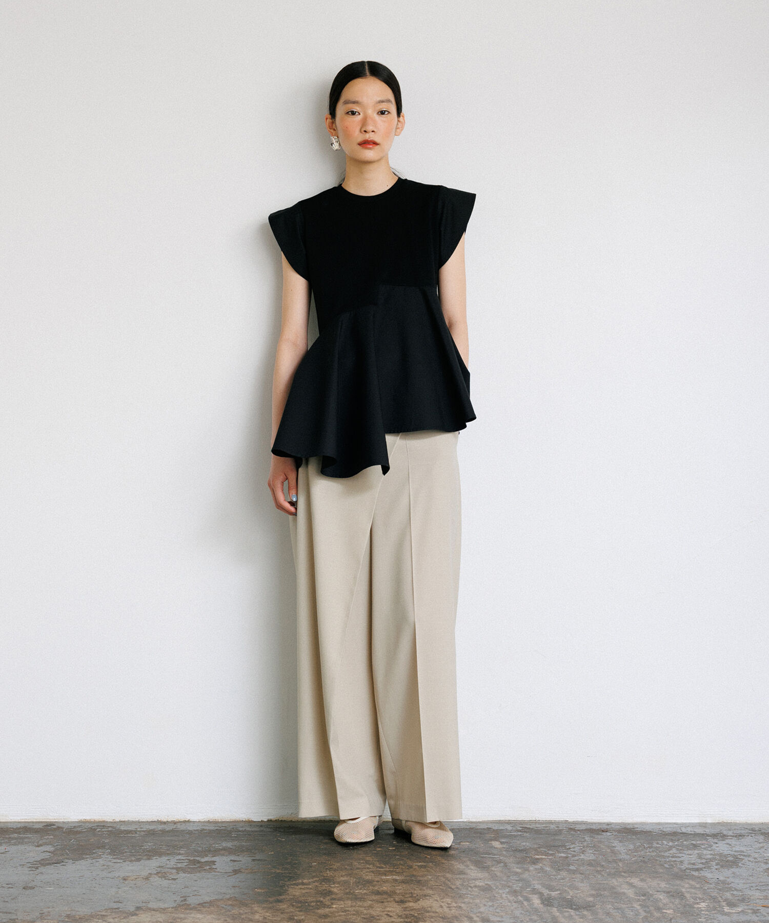 ADAM ET ROPE'「【再入荷・WEB限定・洗える】フリルペプラムカットソー」|Tシャツ・カットソー|