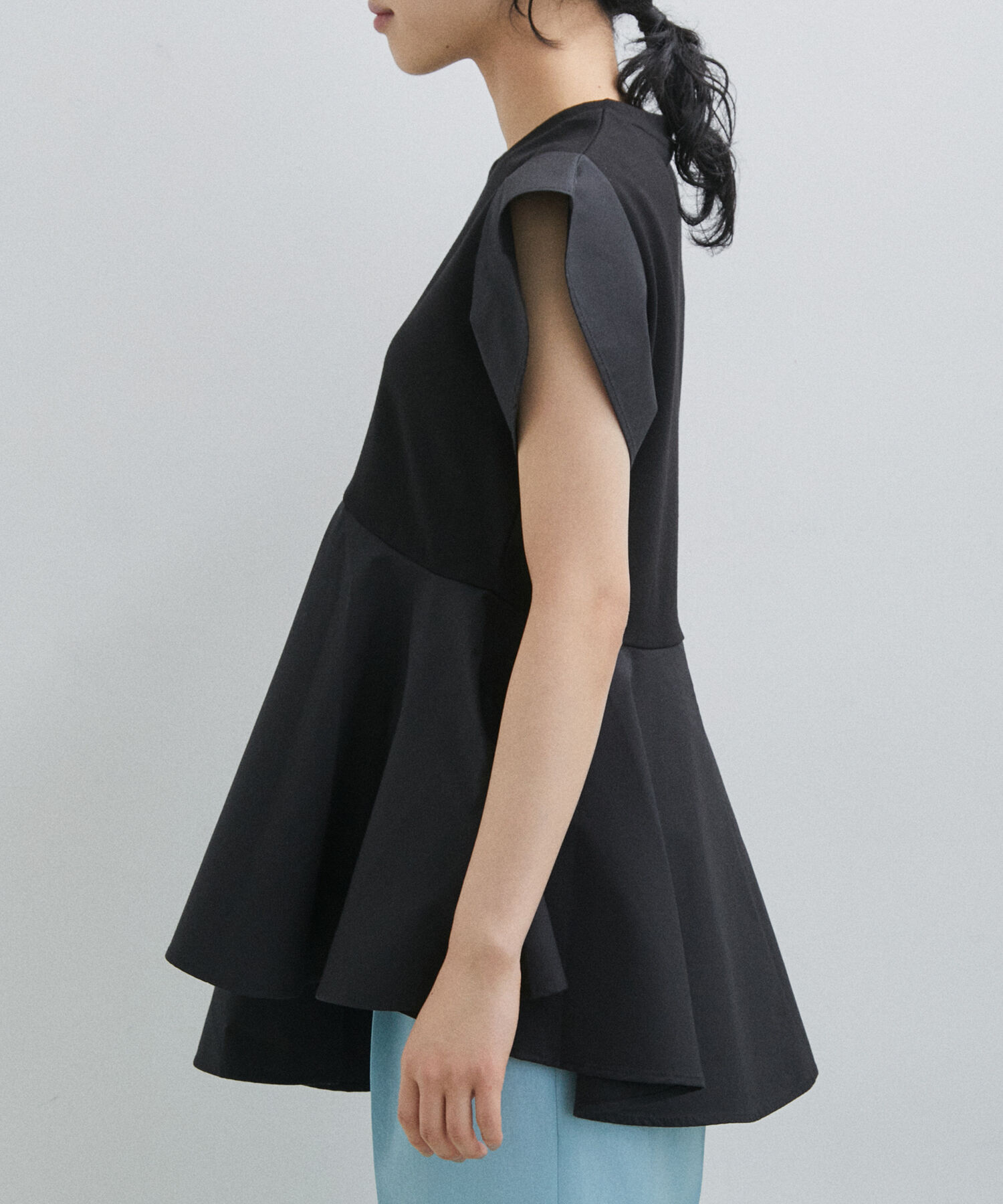 ADAM ET ROPE'「【再入荷・WEB限定・洗える】フリルペプラムカットソー」|Tシャツ・カットソー|