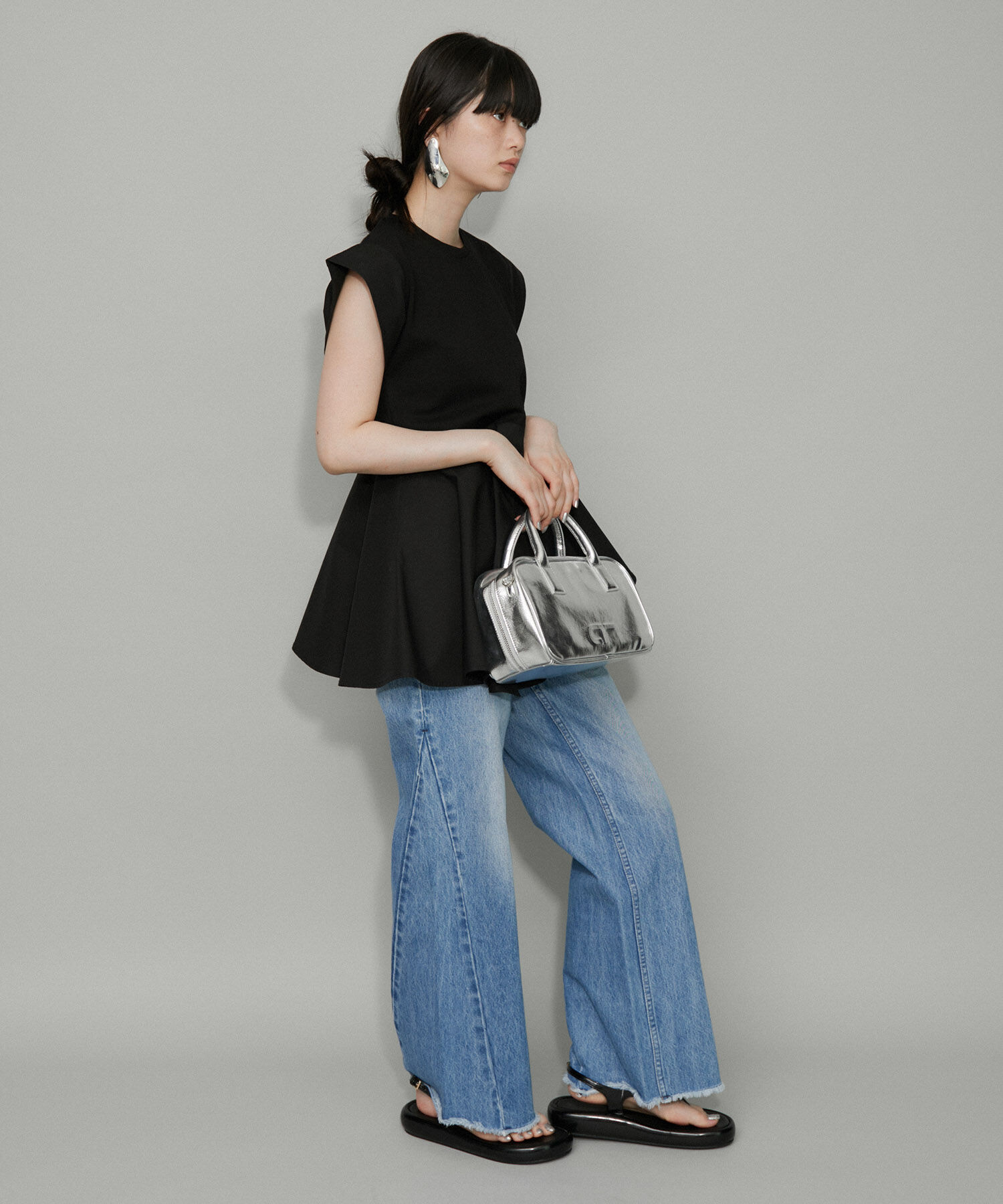 ADAM ET ROPE'「【再入荷・WEB限定・洗える】フリルペプラムカットソー」|Tシャツ・カットソー|