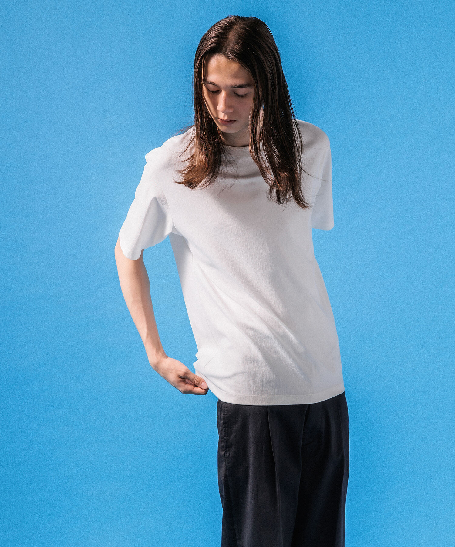 ADAM ET ROPE'「【接触冷感】スタンダード Tシャツ / ロングシーズン着用可能」|Tシャツ・カットソー|