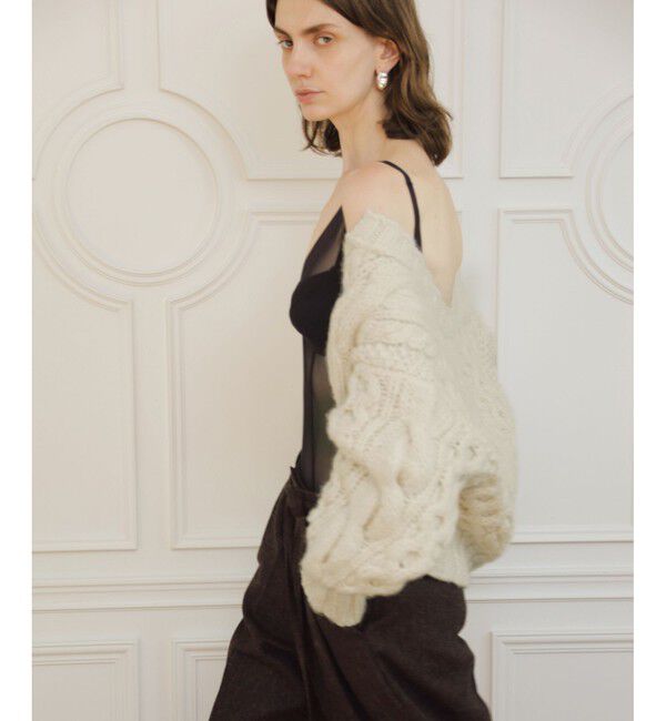 ADAM ET ROPE'「【EMOELLE】ケーブルボレロカーディガン」|カーディガン|