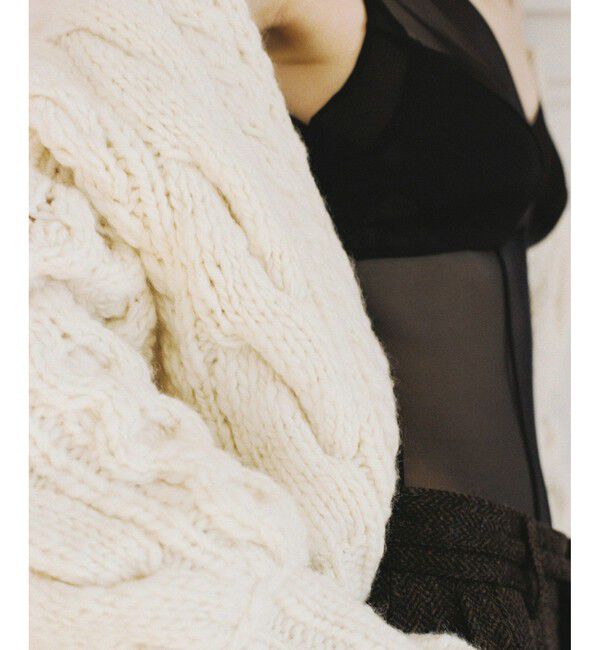 ADAM ET ROPE'「【EMOELLE】ケーブルボレロカーディガン」|カーディガン|