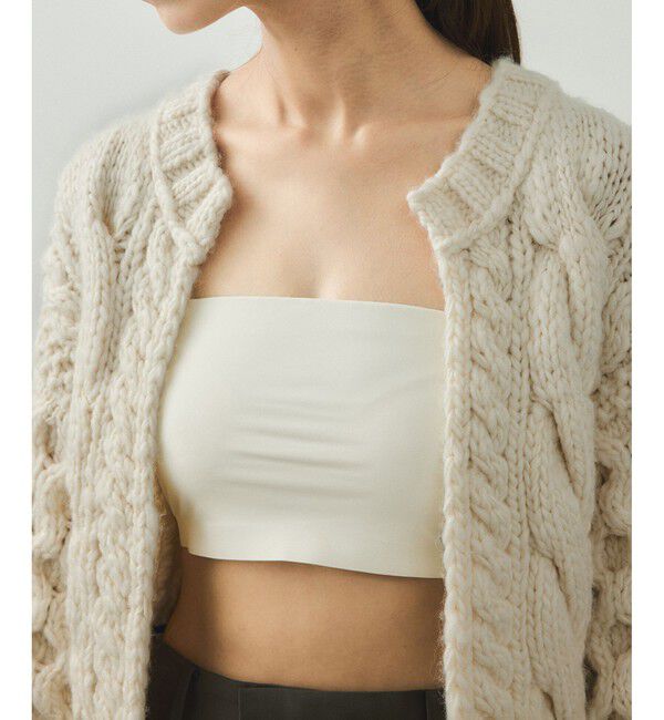 ADAM ET ROPE'「【EMOELLE】ケーブルボレロカーディガン」|カーディガン|