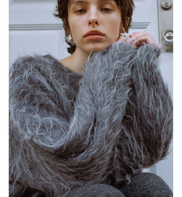 ADAM ET ROPE'「アルパカフラッフィーカーディガン」|カーディガン|