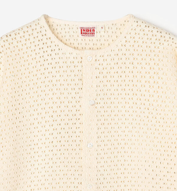  「INDIA INDUSTRY | ラティスレース シャツカーディガン WOMEN」|カーディガン|