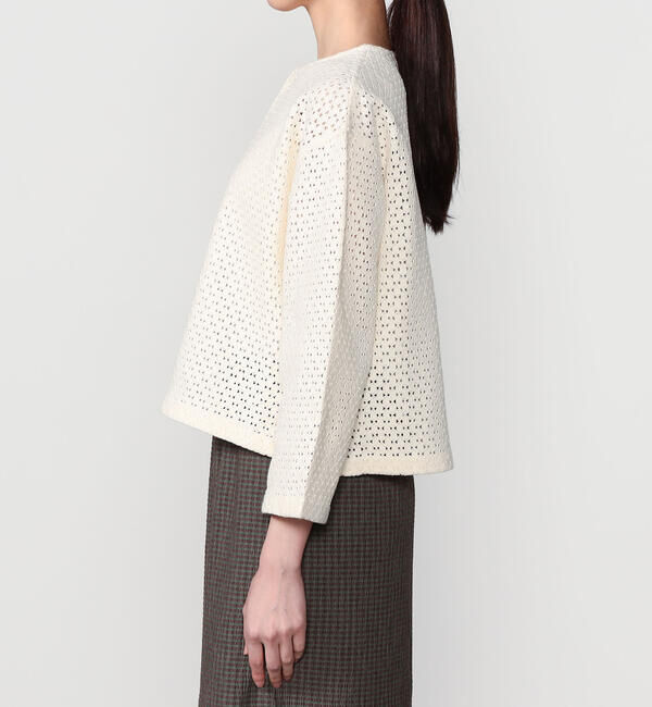  「INDIA INDUSTRY | ラティスレース シャツカーディガン WOMEN」|カーディガン|