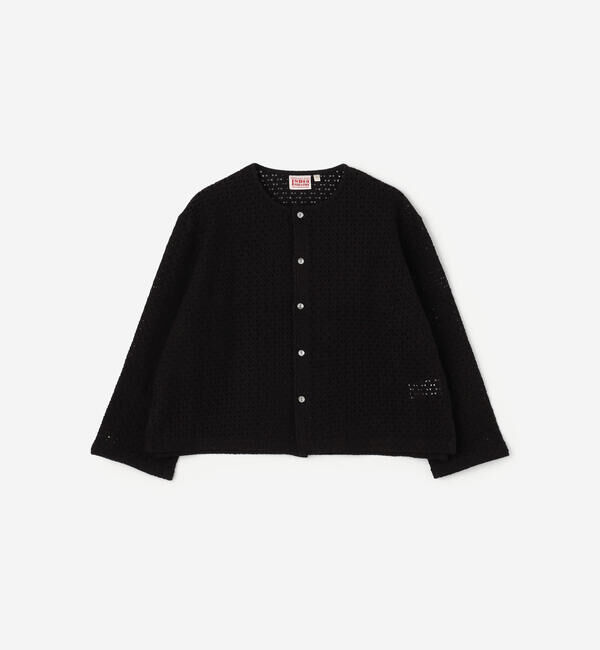  「INDIA INDUSTRY | ラティスレース シャツカーディガン WOMEN」|カーディガン|BLACK