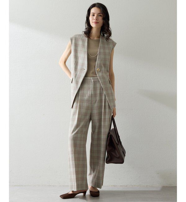  「コットンチェックパンツ」|チノ|