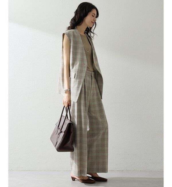  「コットンチェックパンツ」|チノ|