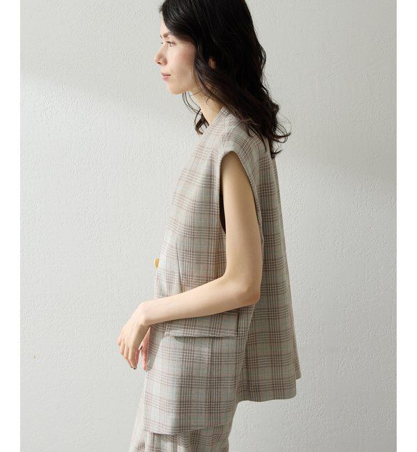  「コットンチェックジレ」|ベスト・ジレ|