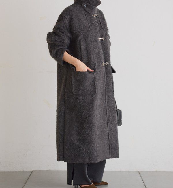  「【着映えコート/ウール混】シャギーロングコート」|その他|