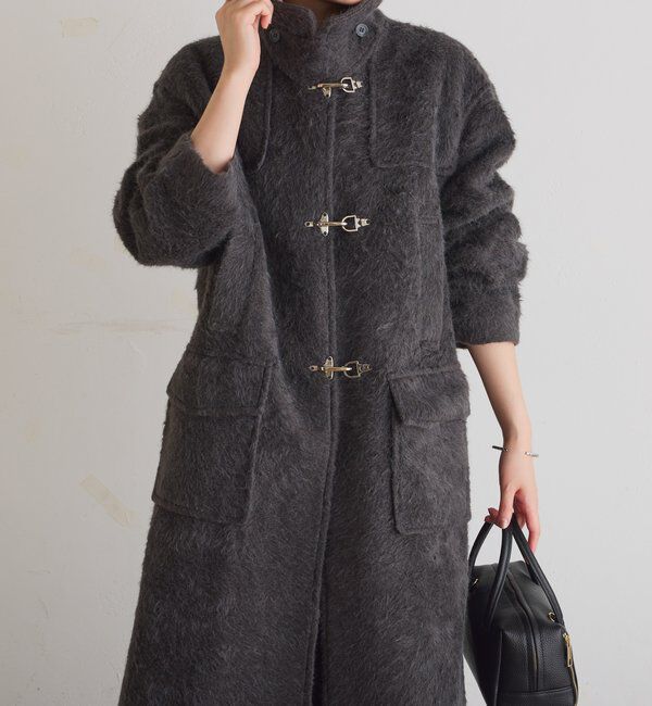  「【着映えコート/ウール混】シャギーロングコート」|その他|