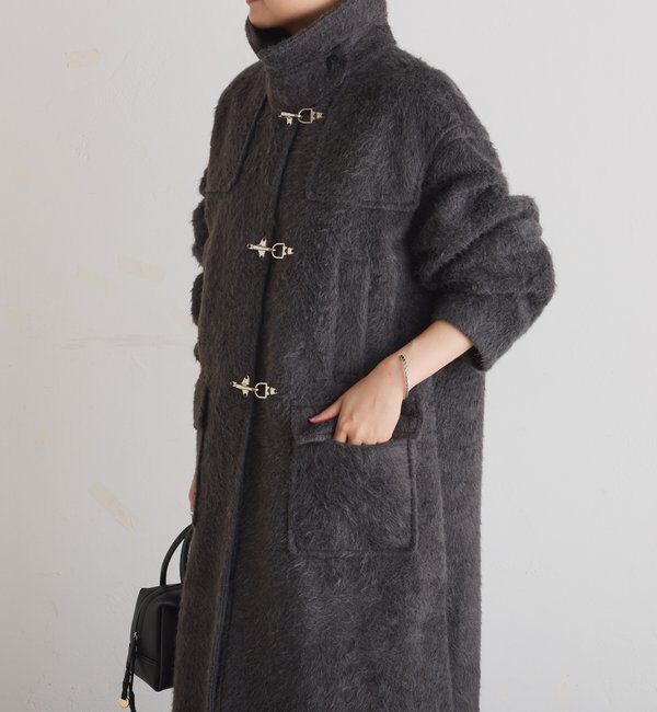  「【着映えコート/ウール混】シャギーロングコート」|その他|